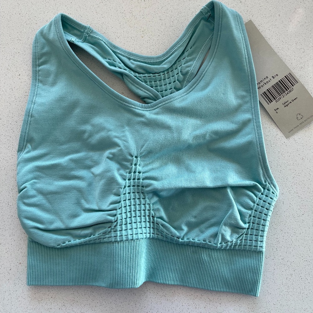 NWT Sweaty Betty Stamina Bra - Alpine Green Blue